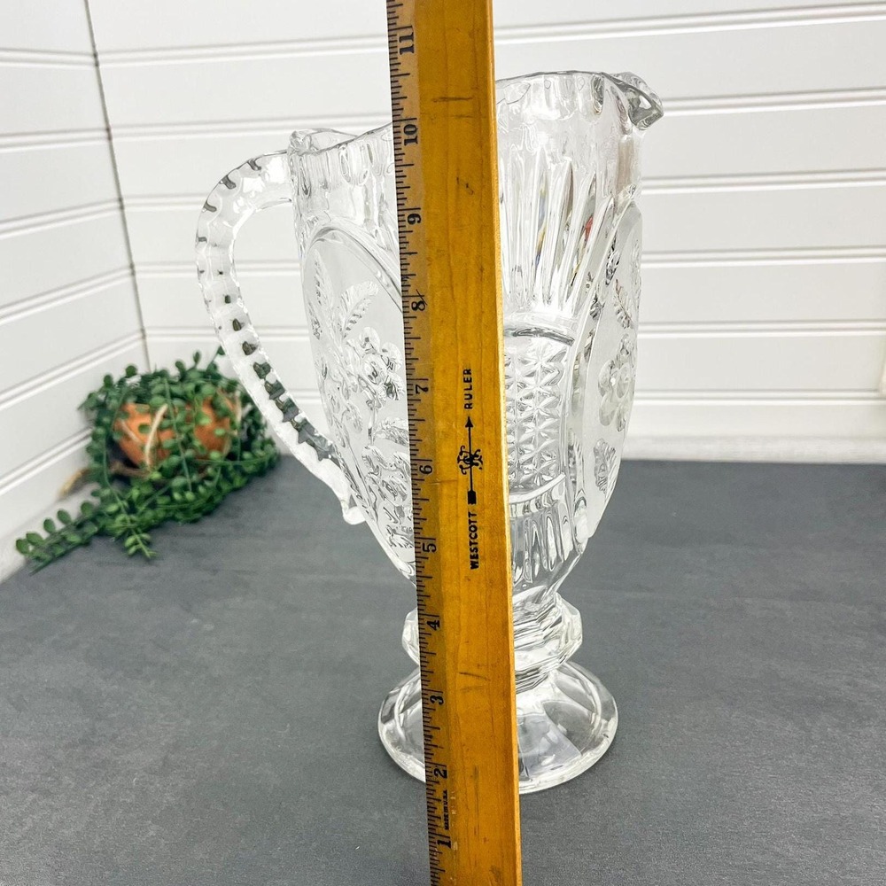 Vintage Crystal Water Pitcher: Flora Collection - Picture 5 of 7